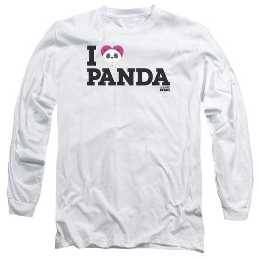 We Bare Bears Heart Panda Mens Long Sleeve Shirt White