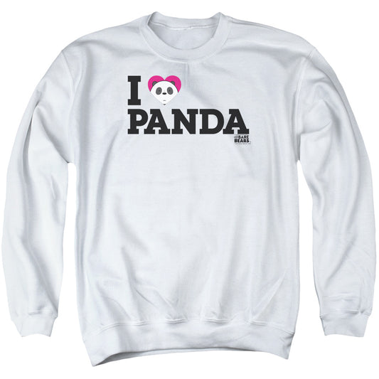 We Bare Bears Heart Panda Mens Crewneck Sweatshirt White