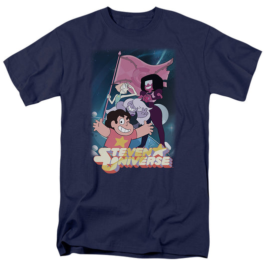 Steven Universe Crystal Gem Flag Mens T Shirt Navy Blue