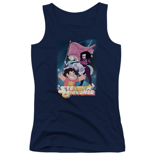 Steven Universe Crystal Gem Flag Womens Tank Top Shirt Navy Blue