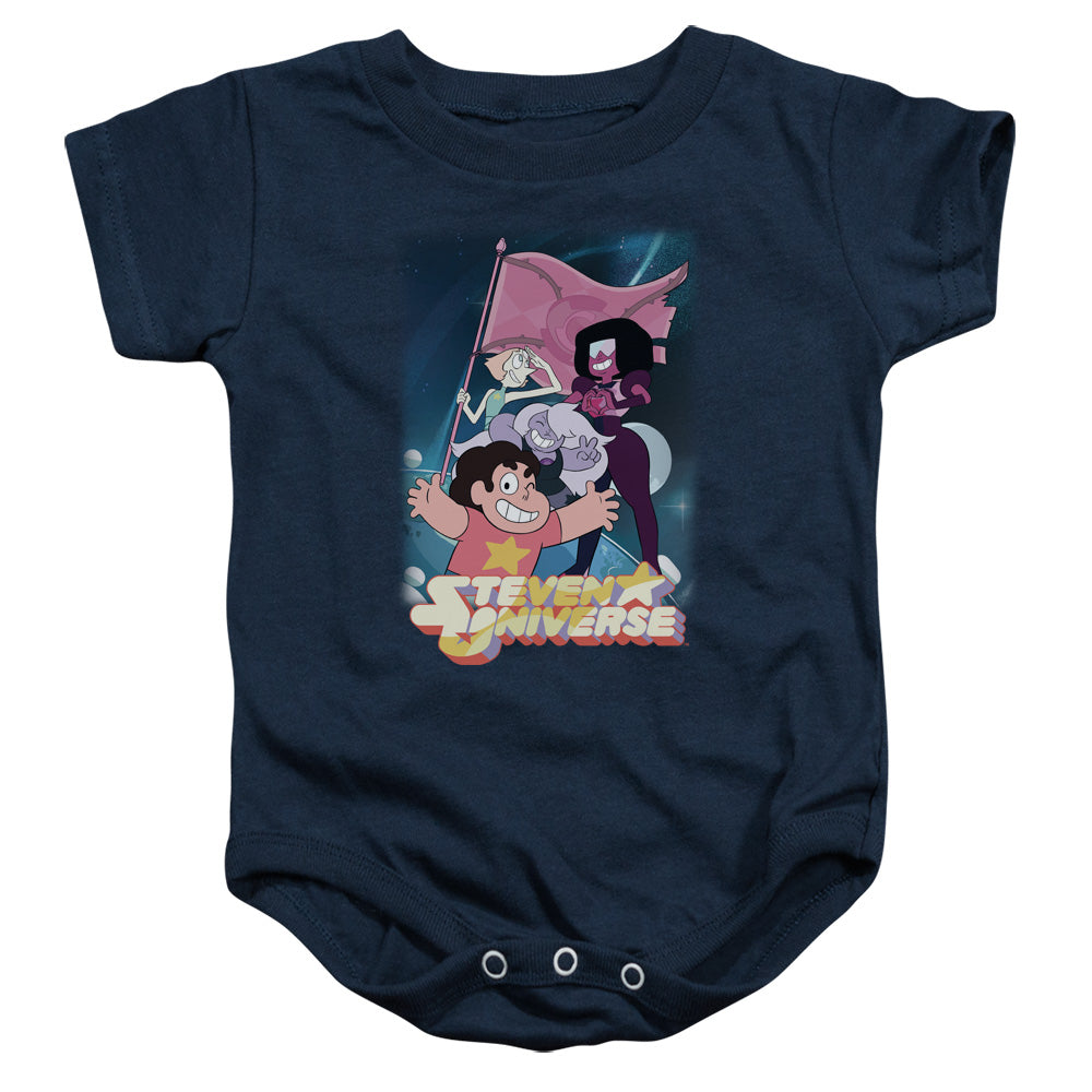 Steven Universe Crystal Gem Flag Infant Baby Snapsuit Navy Blue