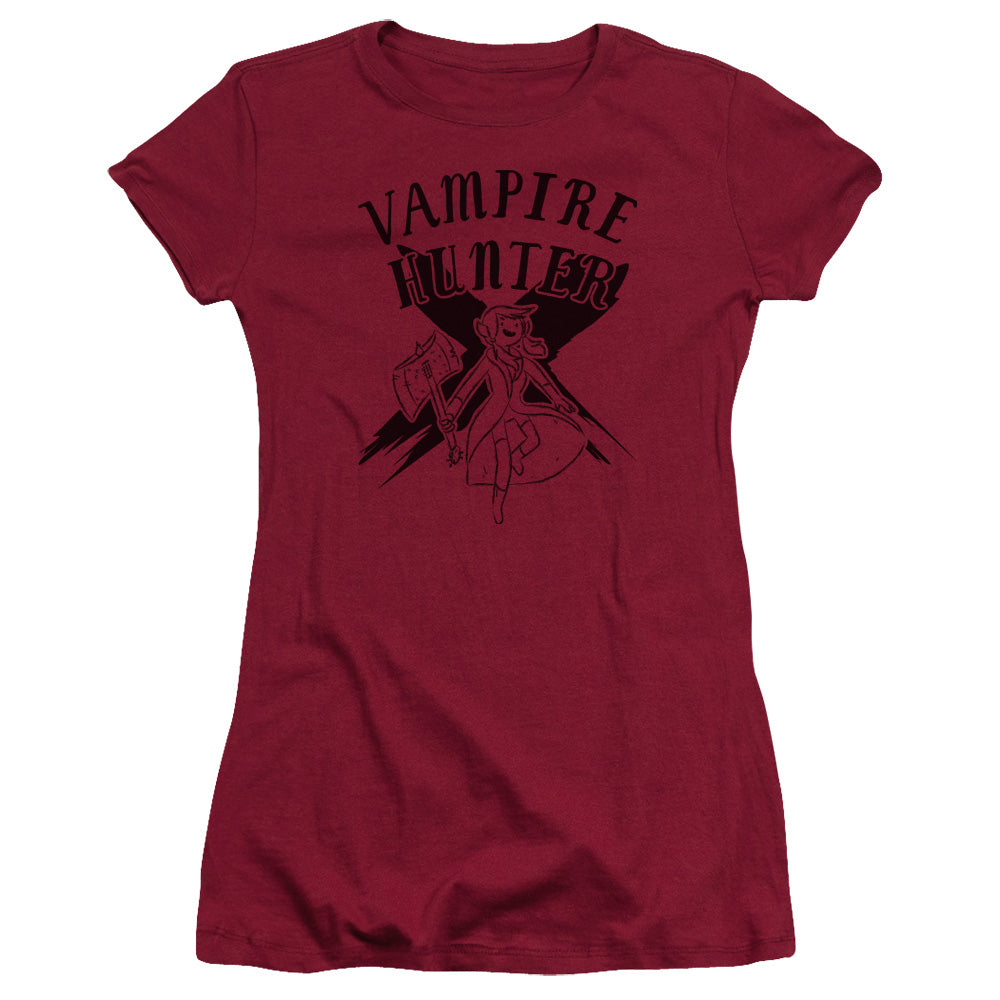 Adventure Time Vampire Hunter Junior Sheer Cap Sleeve Womens T Shirt Cardinal