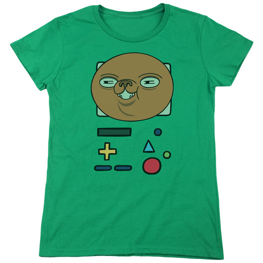 Adventure Time Bmo Mask Womens T Shirt Kelly Green