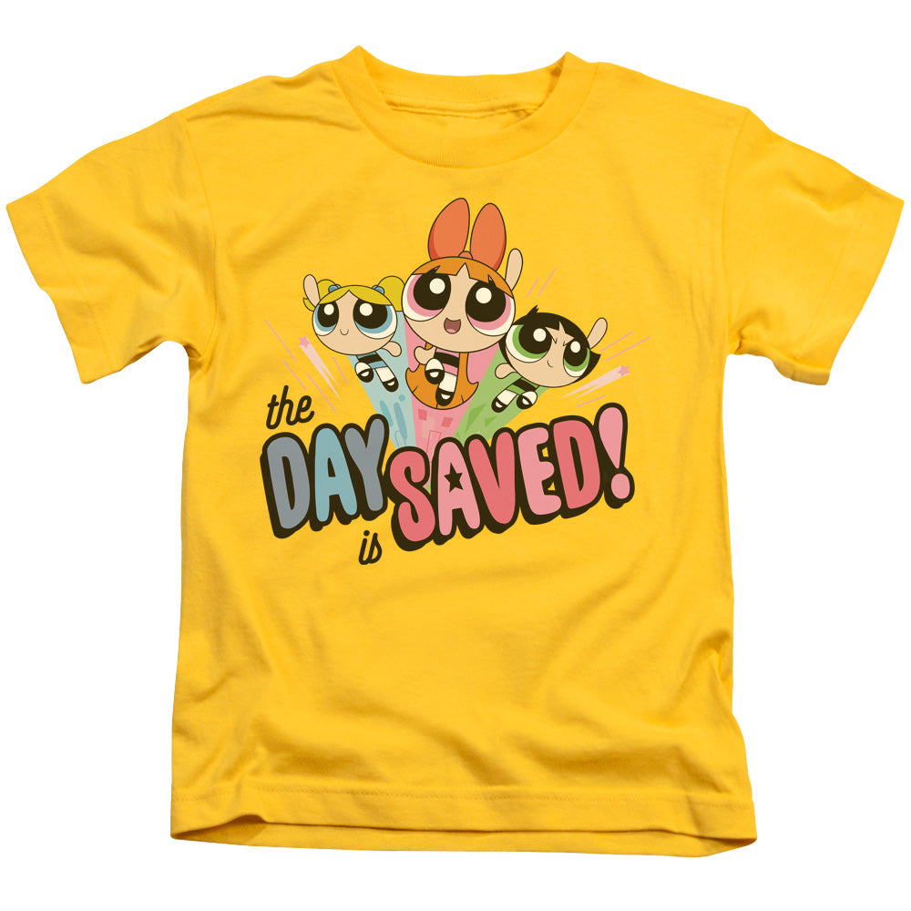 Powerpuff Girls the Day is Saved Juvenile Kids Youth T Shirt Yellow 
