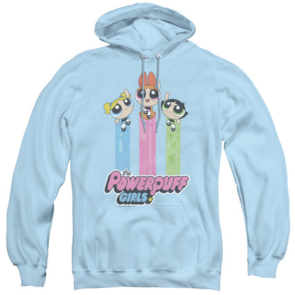 Powerpuff Girls the Girls Fly Mens Hoodie Light Blue