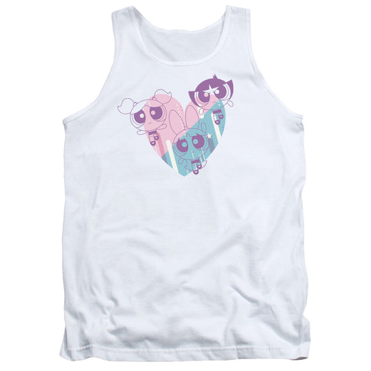 Powerpuff Girls Powerpuff Heart Mens Tank Top Shirt White