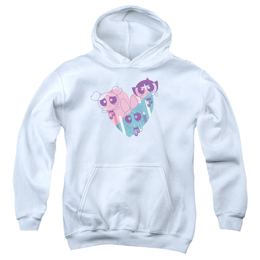 Powerpuff Girls Powerpuff Heart Kids Youth Hoodie White