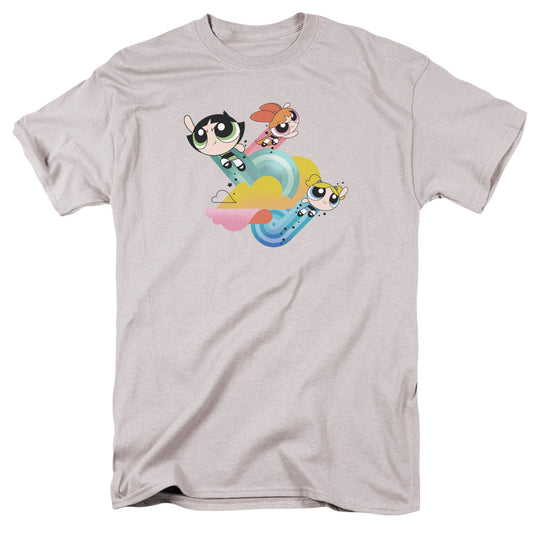 Powerpuff Girls Spiral Streaks Mens T Shirt Silver