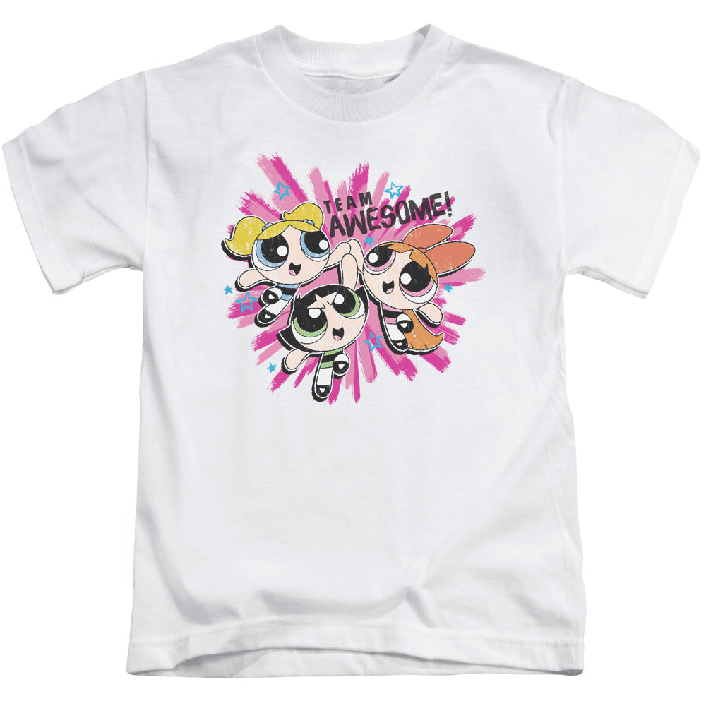 Powerpuff Girls Team Awesome Juvenile Kids Youth T Shirt White 