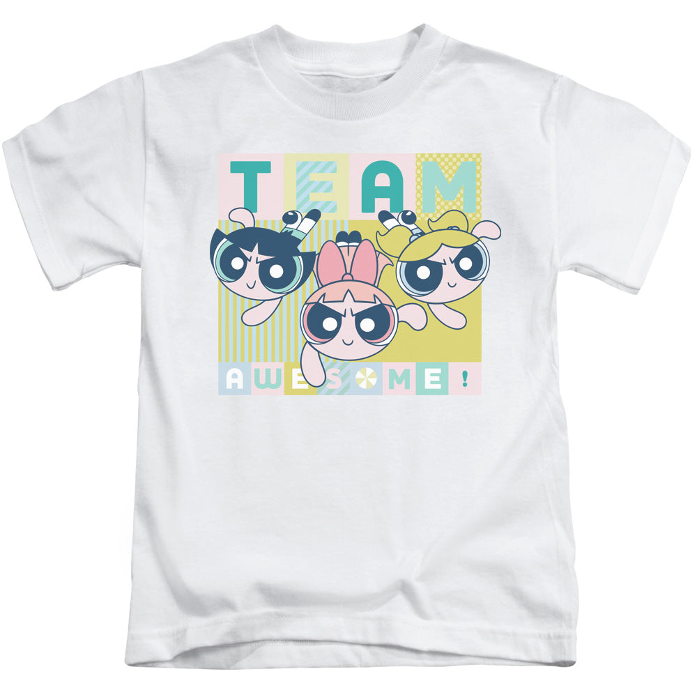 Powerpuff Girls Awesome Block Juvenile Kids Youth T Shirt White 