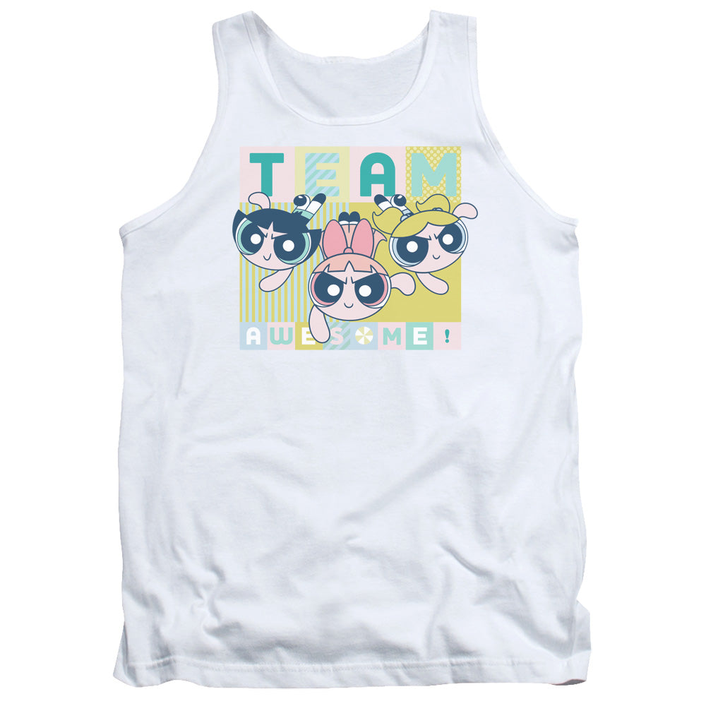 Powerpuff Girls Awesome Block Mens Tank Top Shirt White