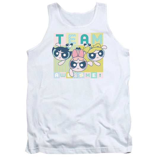 Powerpuff Girls Awesome Block Mens Tank Top Shirt White