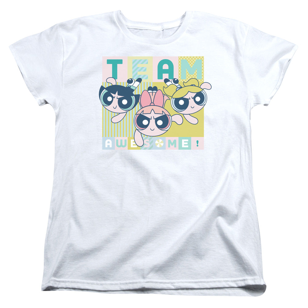 Powerpuff Girls Awesome Block Womens T Shirt White