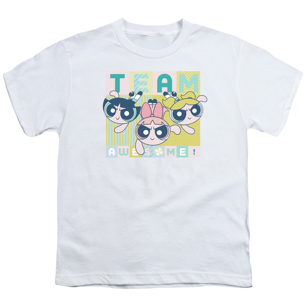 Powerpuff Girls Awesome Block Kids Youth T Shirt White