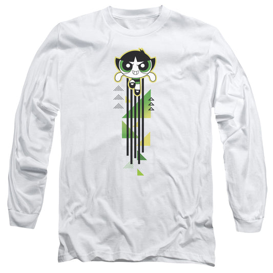 Powerpuff Girls Buttercup Streak Mens Long Sleeve Shirt White