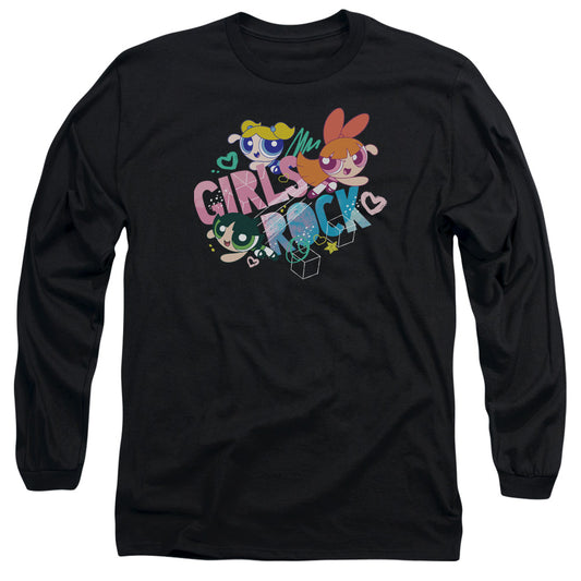 Powerpuff Girls Girls Rock Mens Long Sleeve Shirt Black