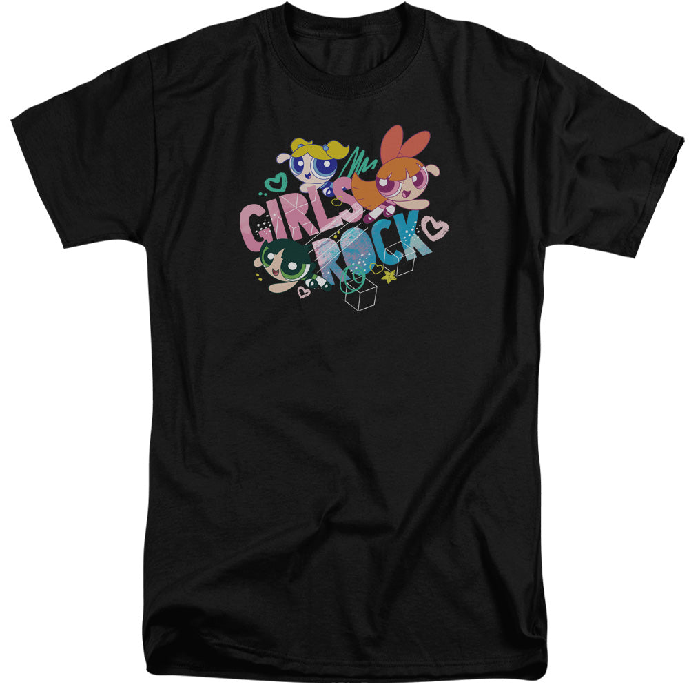 Powerpuff Girls Girls Rock Mens Tall T Shirt Black