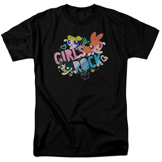 Powerpuff Girls Girls Rock Mens T Shirt Black