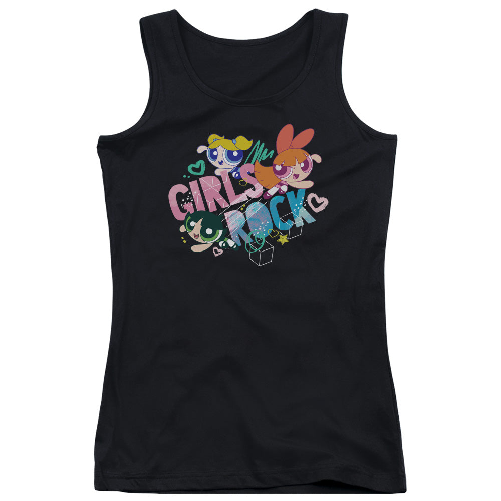 Powerpuff Girls Girls Rock Womens Tank Top Shirt Black