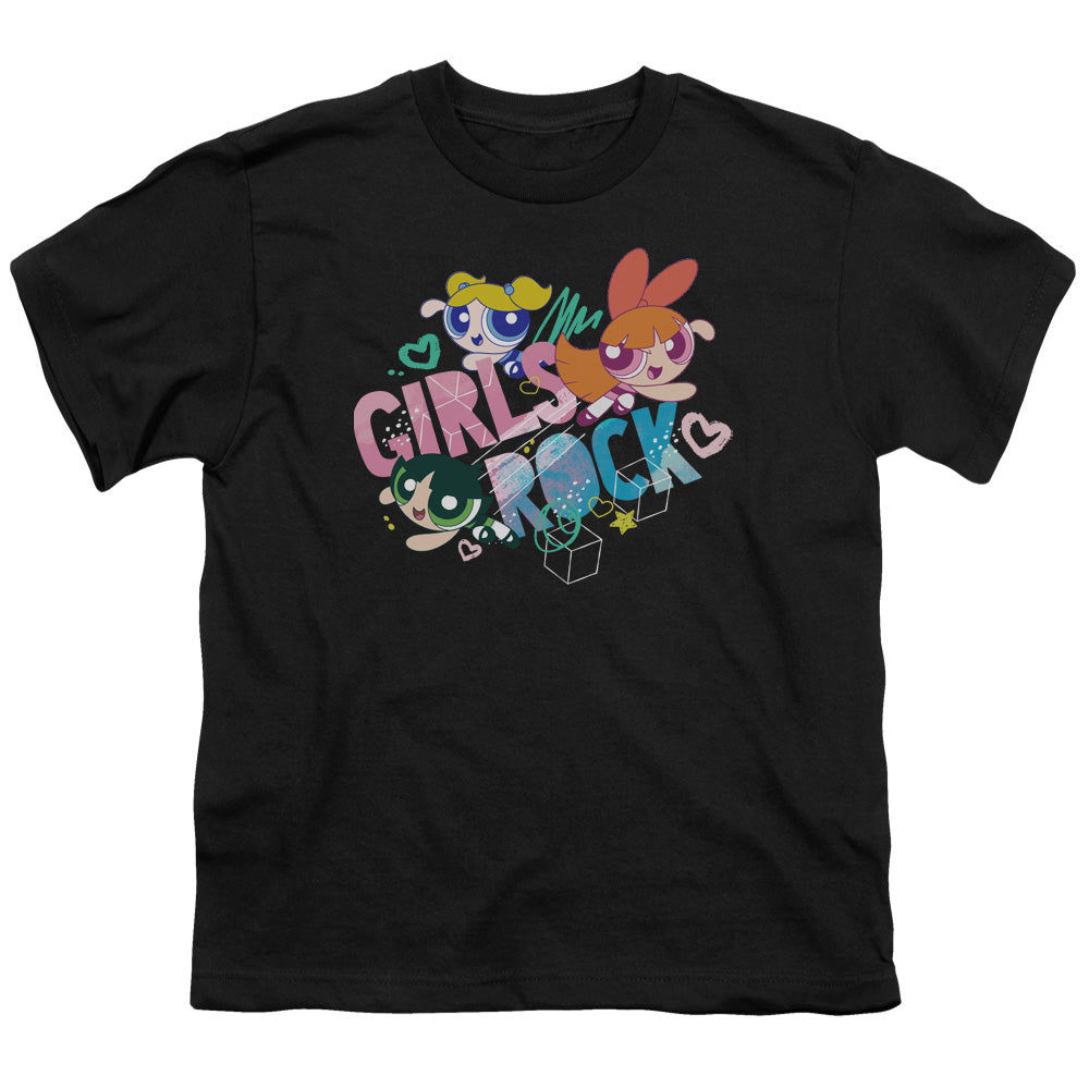 Powerpuff Girls Girls Rock Kids Youth T Shirt Black