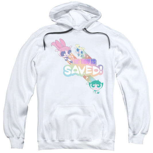 Powerpuff Girls the Day is Saved Mens Hoodie White