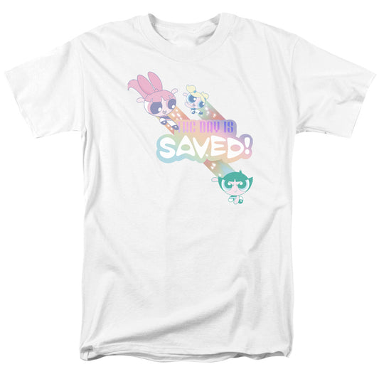 Powerpuff Girls the Day is Saved Mens T Shirt White