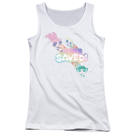 Powerpuff Girls the Day is Saved Womens Tank Top Shirt White