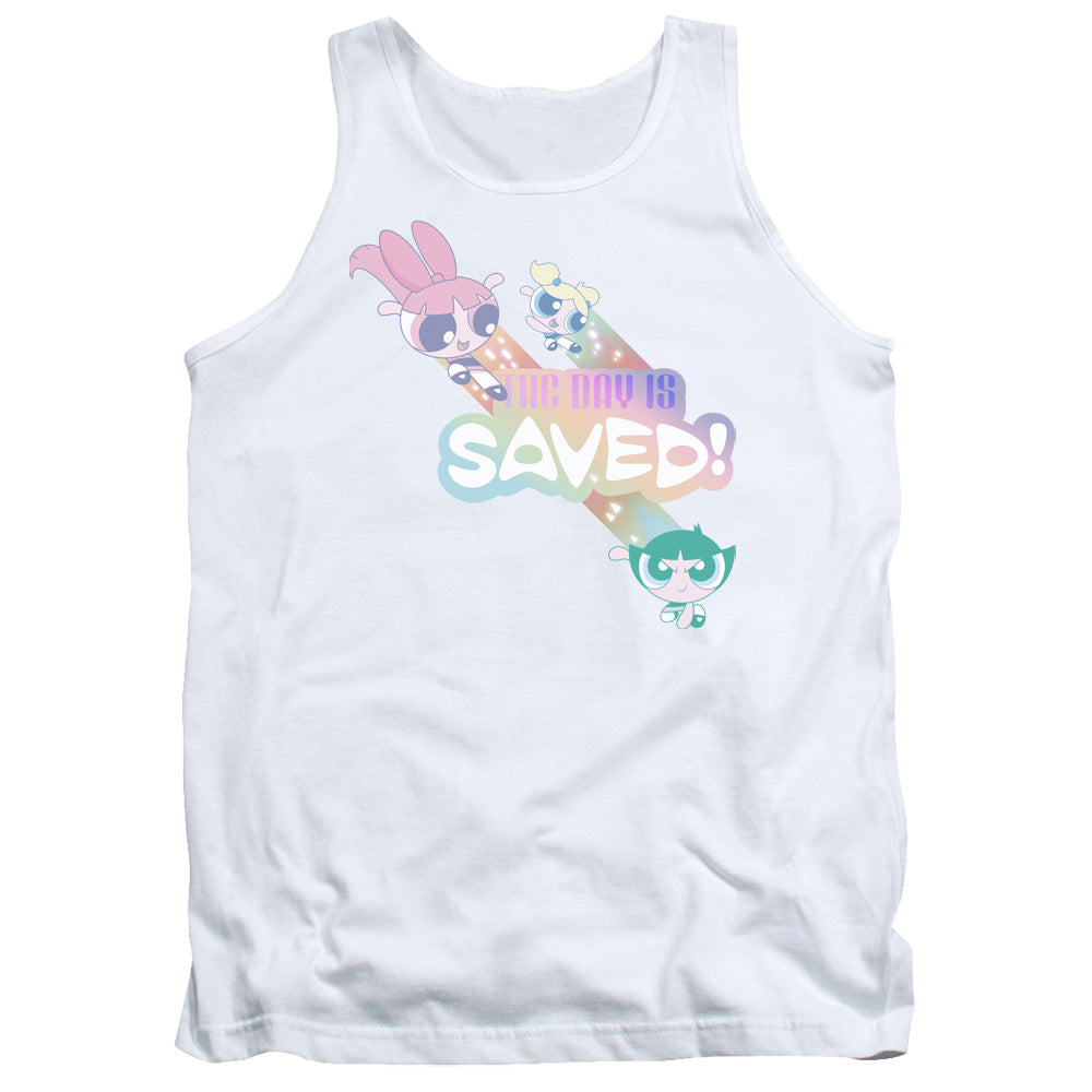 Powerpuff Girls the Day is Saved Mens Tank Top Shirt White