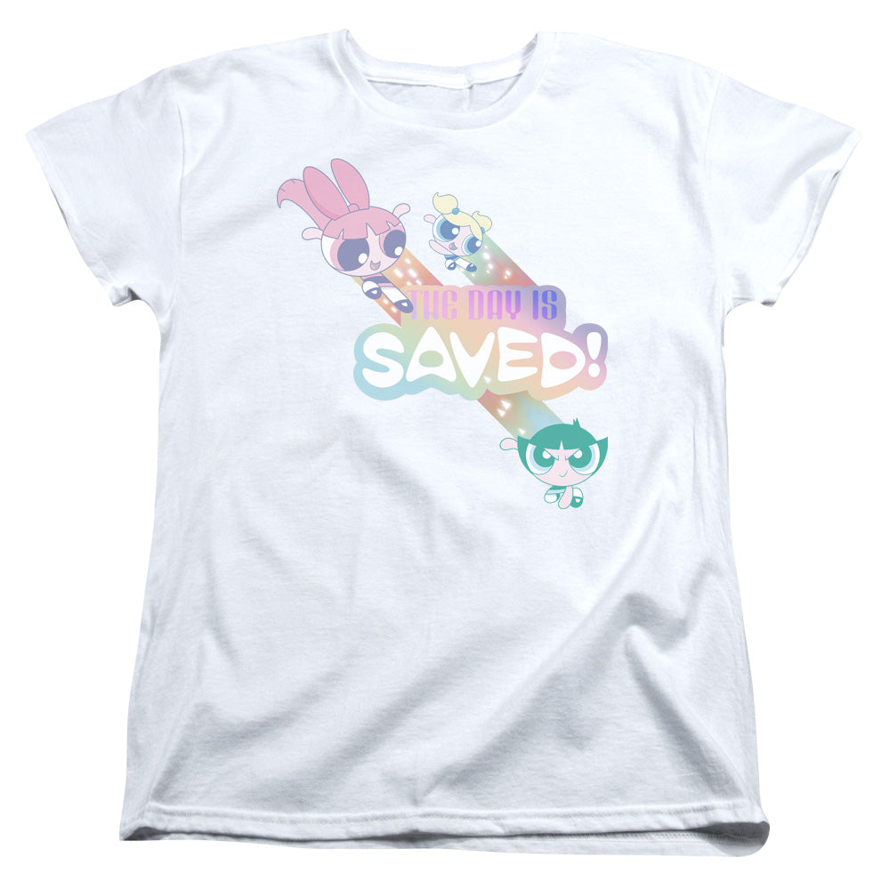 Powerpuff Girls the Day is Saved Womens T Shirt White