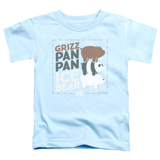 We Bare Bears Grizz Pan Pan Ice Bear Toddler Kids Youth T Shirt Light Blue