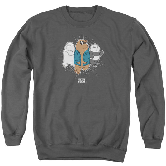 We Bare Bears Jacket Mens Crewneck Sweatshirt Charcoal