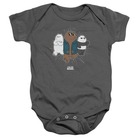 We Bare Bears Jacket Infant Baby Snapsuit Charcoal