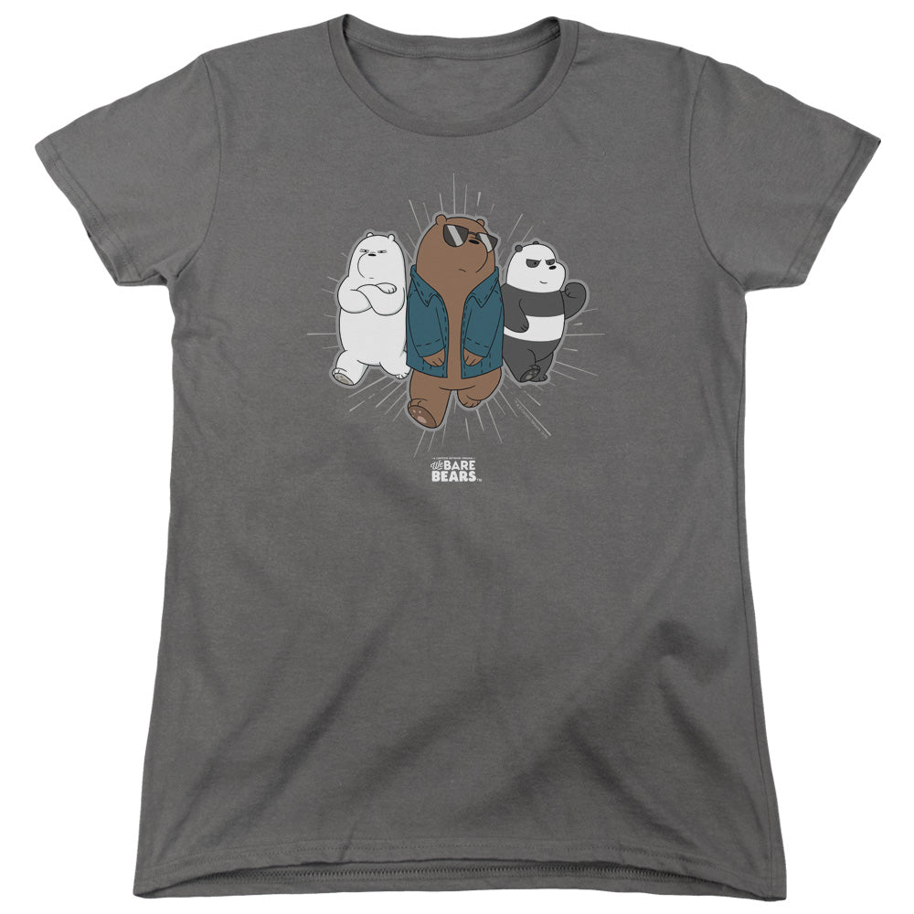 We Bare Bears Jacket Womens T Shirt Charcoal