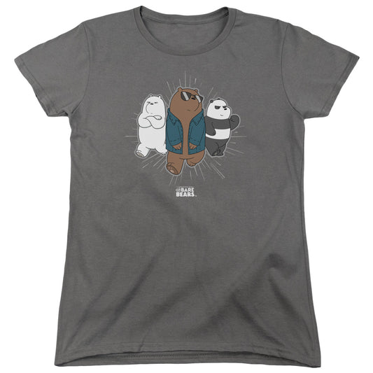 We Bare Bears Jacket Womens T Shirt Charcoal
