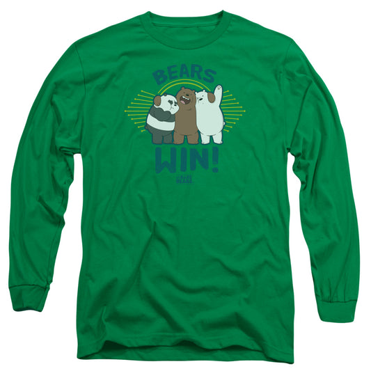 We Bare Bears Bears Win Mens Long Sleeve Shirt Kelly Green