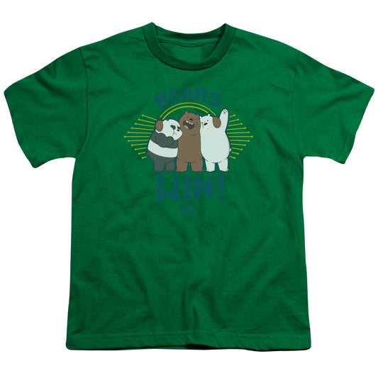 We Bare Bears Bears Win Kids Youth T Shirt Kelly Green