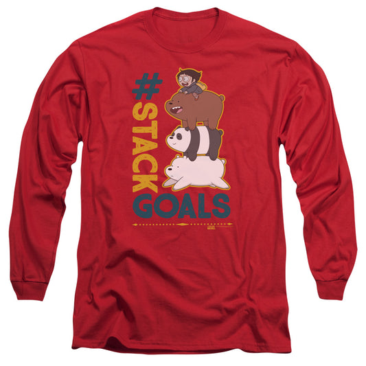 We Bare Bears Stack Goals Mens Long Sleeve Shirt Red