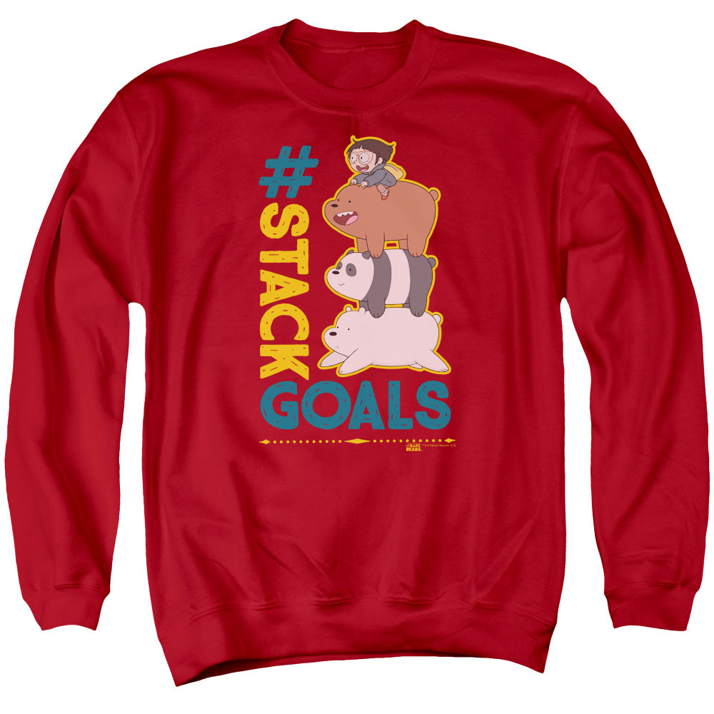 We Bare Bears Stack Goals Mens Crewneck Sweatshirt Red