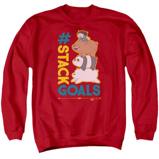 We Bare Bears Stack Goals Mens Crewneck Sweatshirt Red