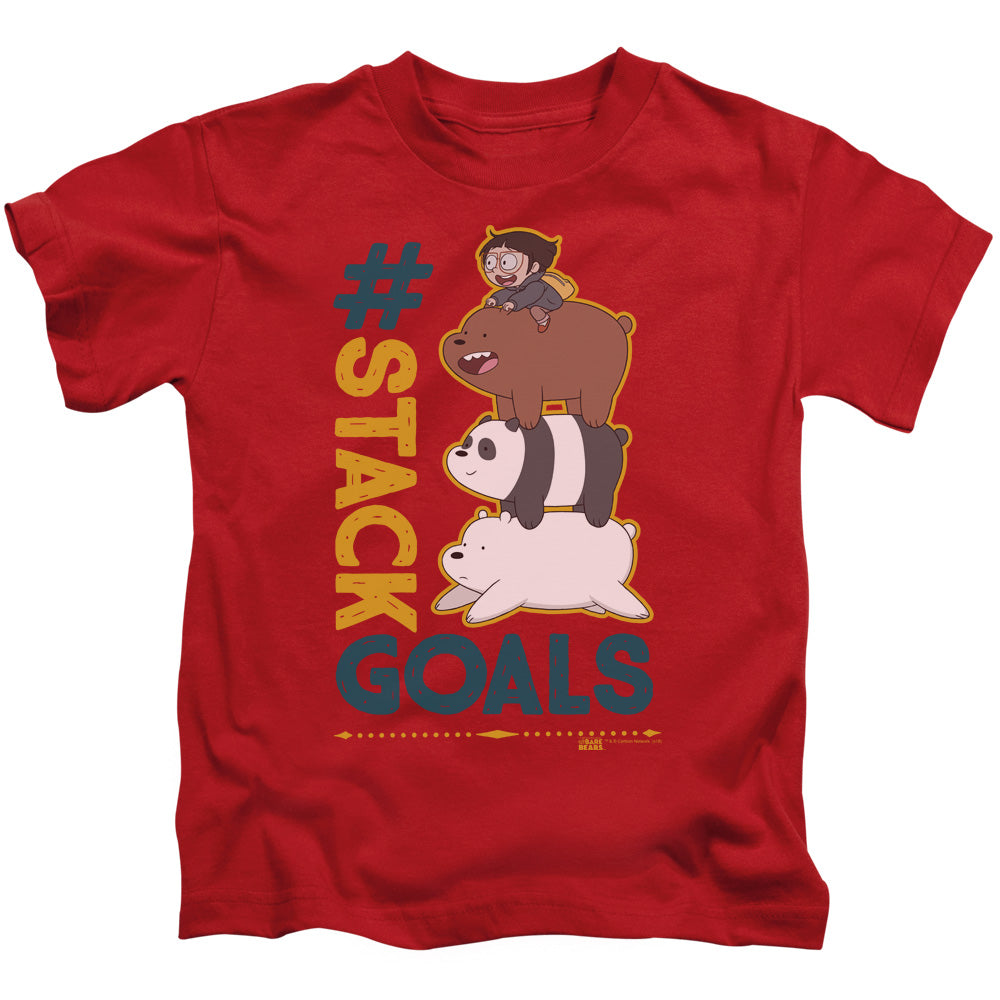 We Bare Bears Stack Goals Juvenile Kids Youth T Shirt Red 