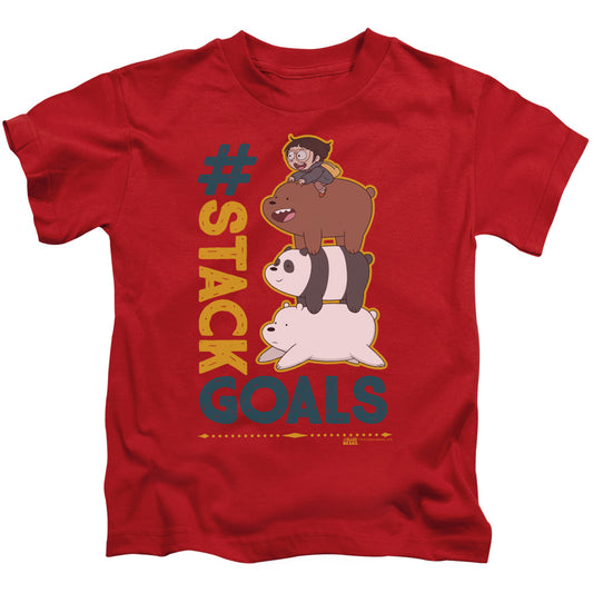We Bare Bears Stack Goals Juvenile Kids Youth T Shirt Red 