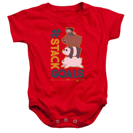 We Bare Bears Stack Goals Infant Baby Snapsuit Red