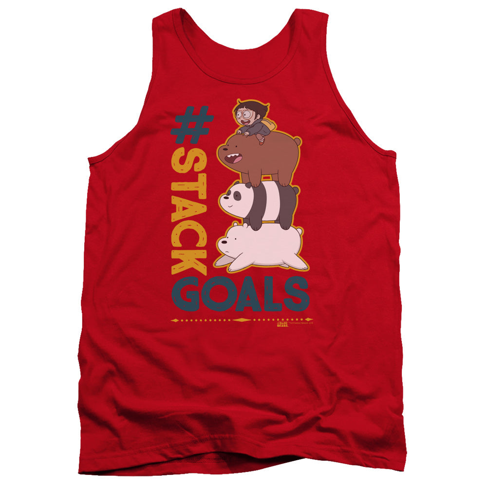 We Bare Bears Stack Goals Mens Tank Top Shirt Red