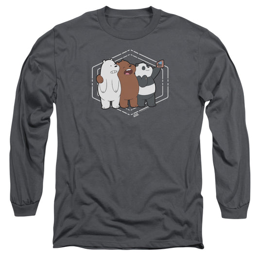 We Bare Bears Selfie Mens Long Sleeve Shirt Charcoal
