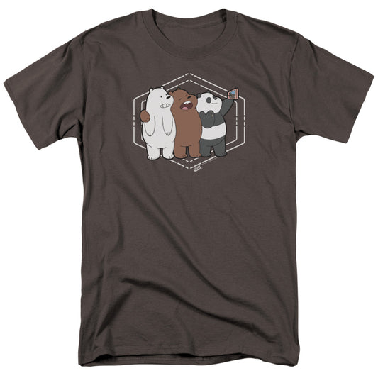 We Bare Bears Selfie Mens T Shirt Charcoal