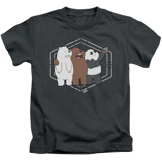 We Bare Bears Selfie Juvenile Kids Youth T Shirt Charcoal 
