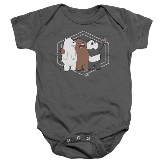 We Bare Bears Selfie Infant Baby Snapsuit Charcoal