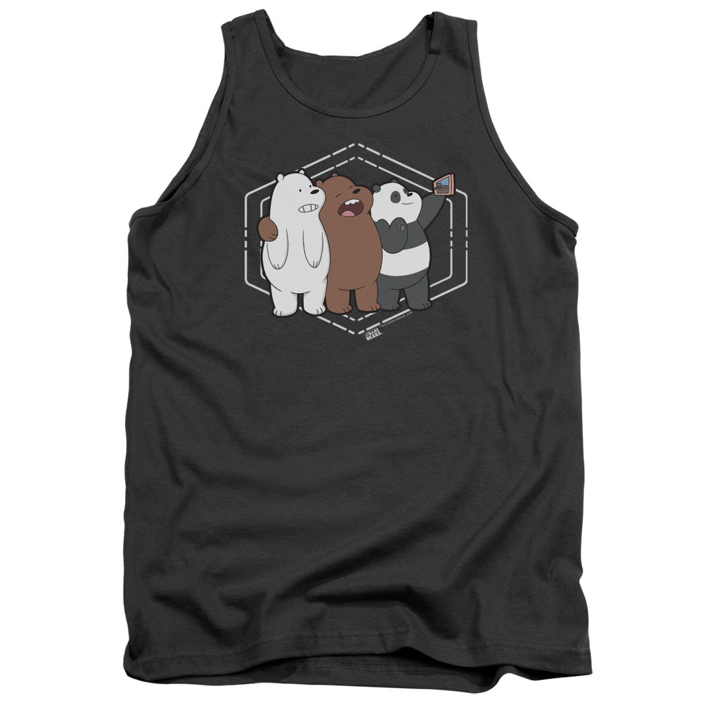 We Bare Bears Selfie Mens Tank Top Shirt Charcoal