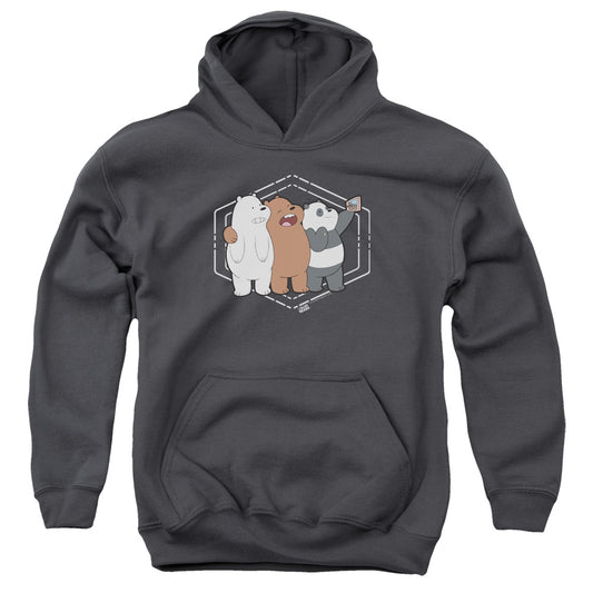 We Bare Bears Selfie Kids Youth Hoodie Charcoal