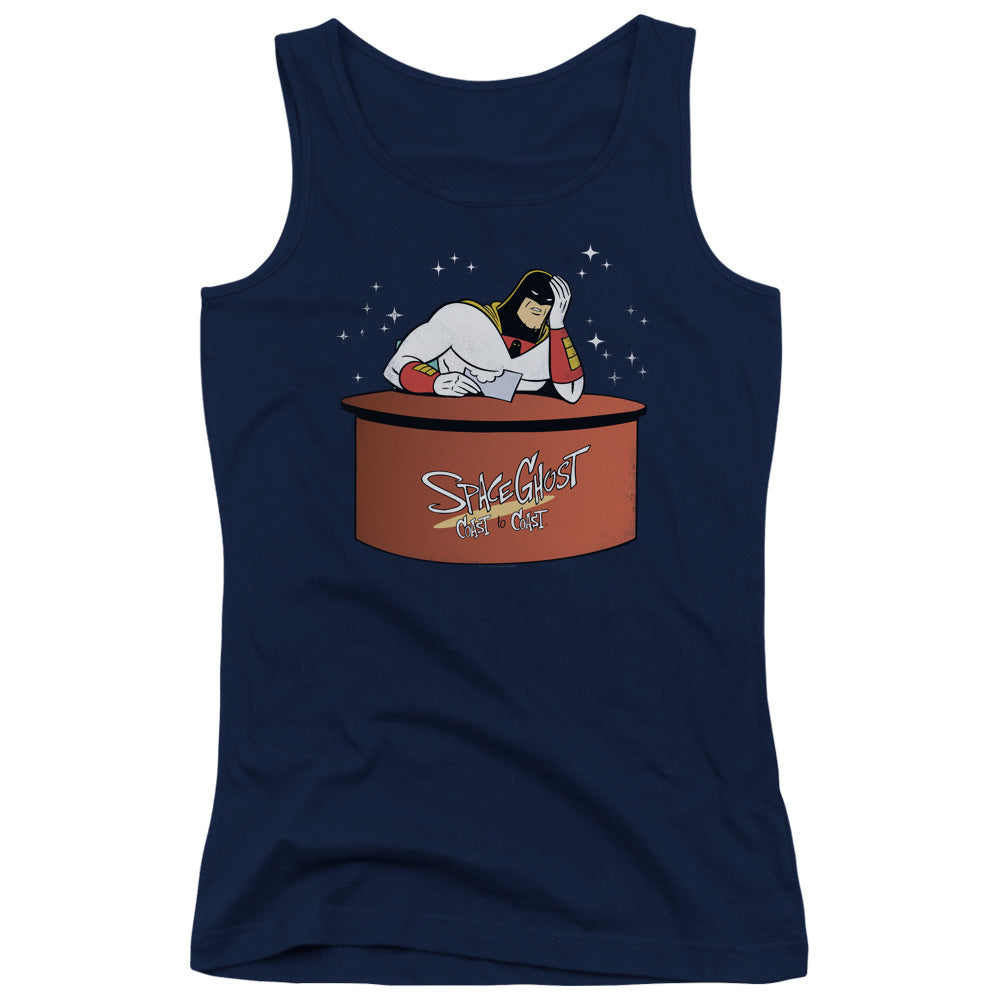 Space Ghost Great Galaxies Womens Tank Top Shirt Navy Blue